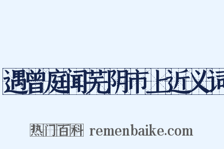 遇曾庭闻芜阴市上近义词是什么意思的图片